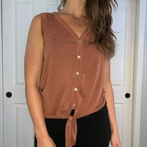 Button and Tie Top